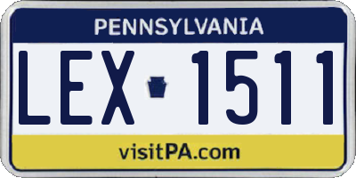 PA license plate LEX1511