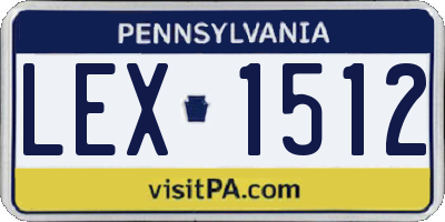 PA license plate LEX1512