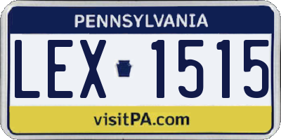 PA license plate LEX1515