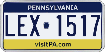 PA license plate LEX1517