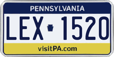 PA license plate LEX1520