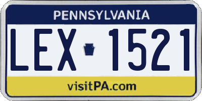 PA license plate LEX1521