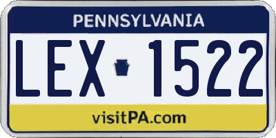 PA license plate LEX1522