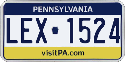 PA license plate LEX1524