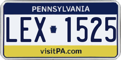 PA license plate LEX1525