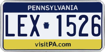 PA license plate LEX1526