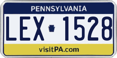 PA license plate LEX1528