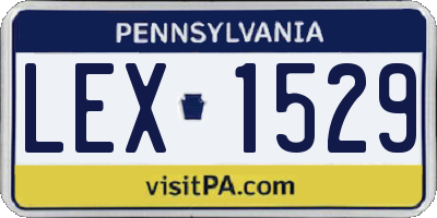 PA license plate LEX1529