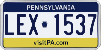 PA license plate LEX1537
