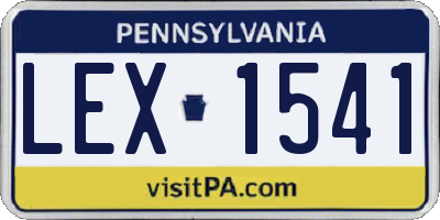 PA license plate LEX1541