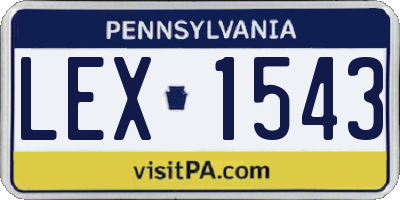 PA license plate LEX1543