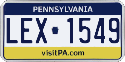 PA license plate LEX1549