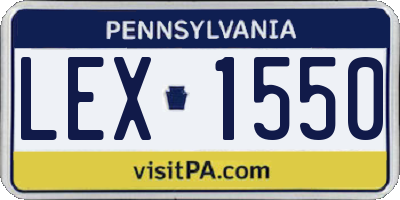 PA license plate LEX1550