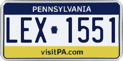 PA license plate LEX1551
