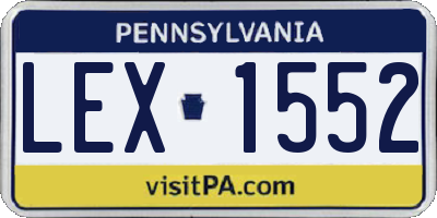 PA license plate LEX1552