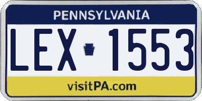 PA license plate LEX1553