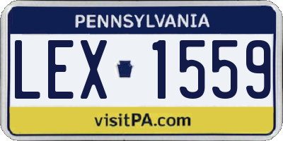 PA license plate LEX1559