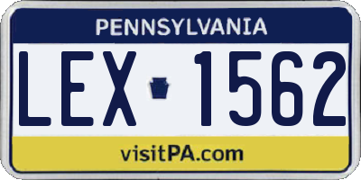 PA license plate LEX1562