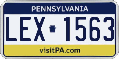 PA license plate LEX1563