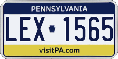 PA license plate LEX1565