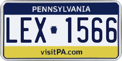 PA license plate LEX1566