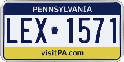 PA license plate LEX1571