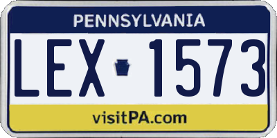 PA license plate LEX1573