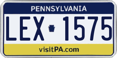 PA license plate LEX1575