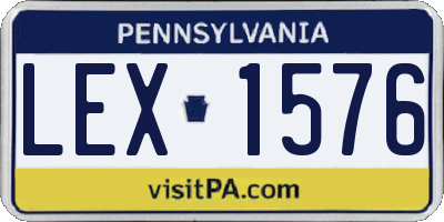 PA license plate LEX1576