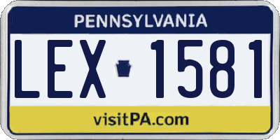 PA license plate LEX1581