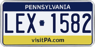 PA license plate LEX1582