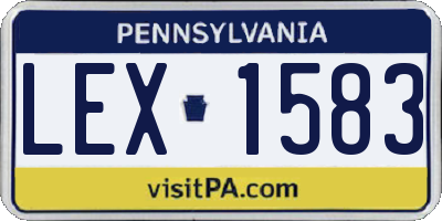 PA license plate LEX1583
