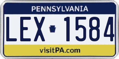 PA license plate LEX1584