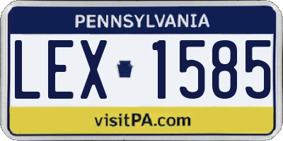 PA license plate LEX1585