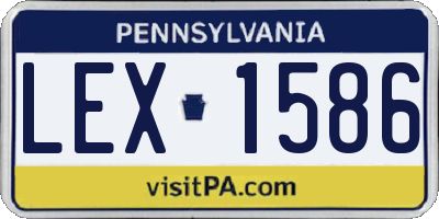 PA license plate LEX1586