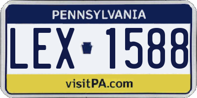 PA license plate LEX1588