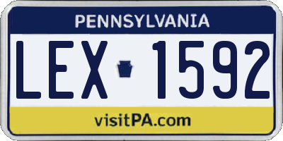 PA license plate LEX1592