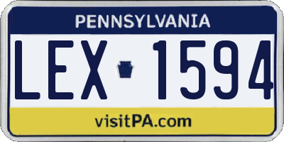 PA license plate LEX1594
