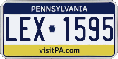PA license plate LEX1595