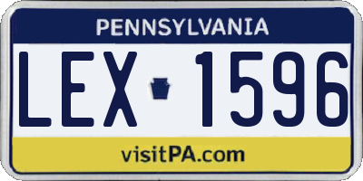 PA license plate LEX1596
