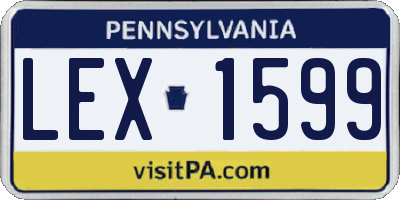 PA license plate LEX1599
