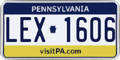 PA license plate LEX1606