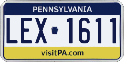 PA license plate LEX1611