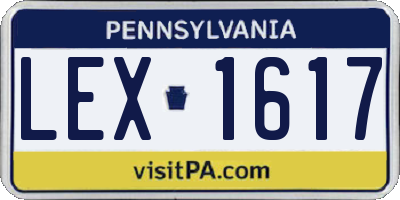 PA license plate LEX1617