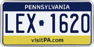 PA license plate LEX1620
