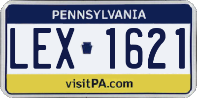 PA license plate LEX1621