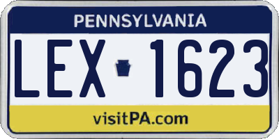 PA license plate LEX1623