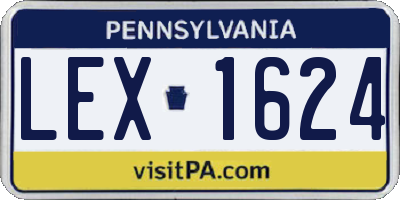 PA license plate LEX1624