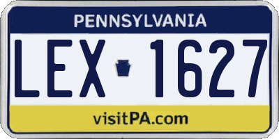 PA license plate LEX1627
