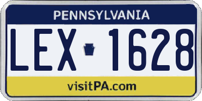 PA license plate LEX1628